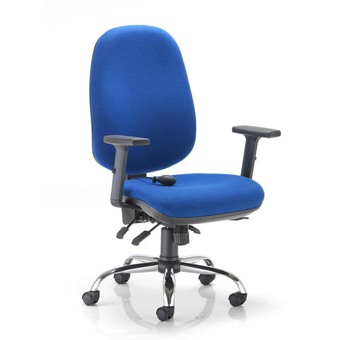 Id Ergonomic Chair, Black, Lumbar Pump,Chrome Base, Seat Slide, 1D Arms