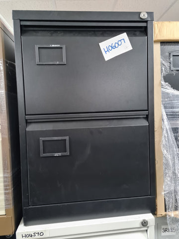 Black Bisley 2 Drawer Contract Steel Filing Cabinet