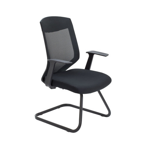 Vogue Medium Back Cantilever Chair - Black - Clearance Office Furniture