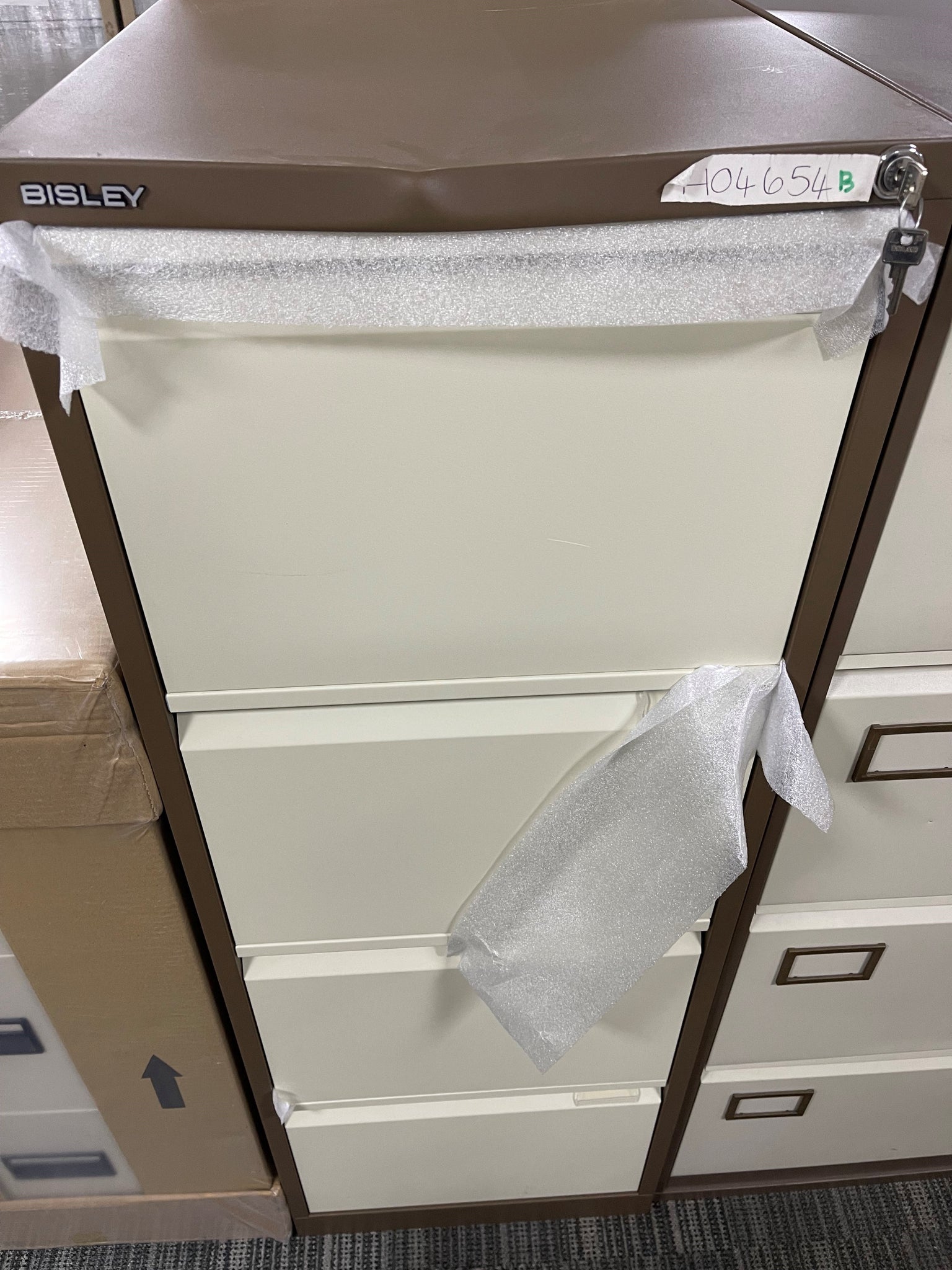 Bisley Coffee and Cream 4 Drawer Filing Cabinet