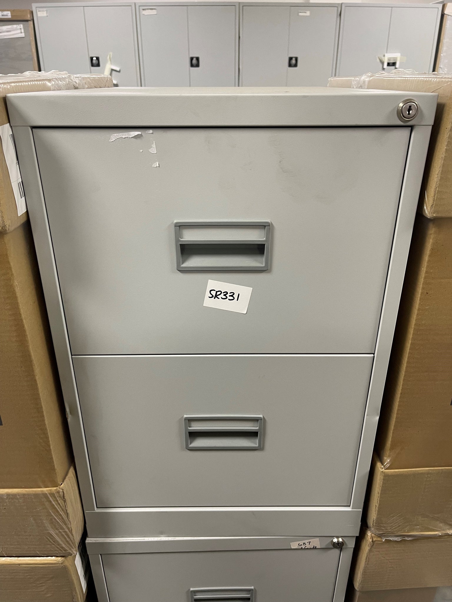 Grey 2 Drawer Filing Cabinet
