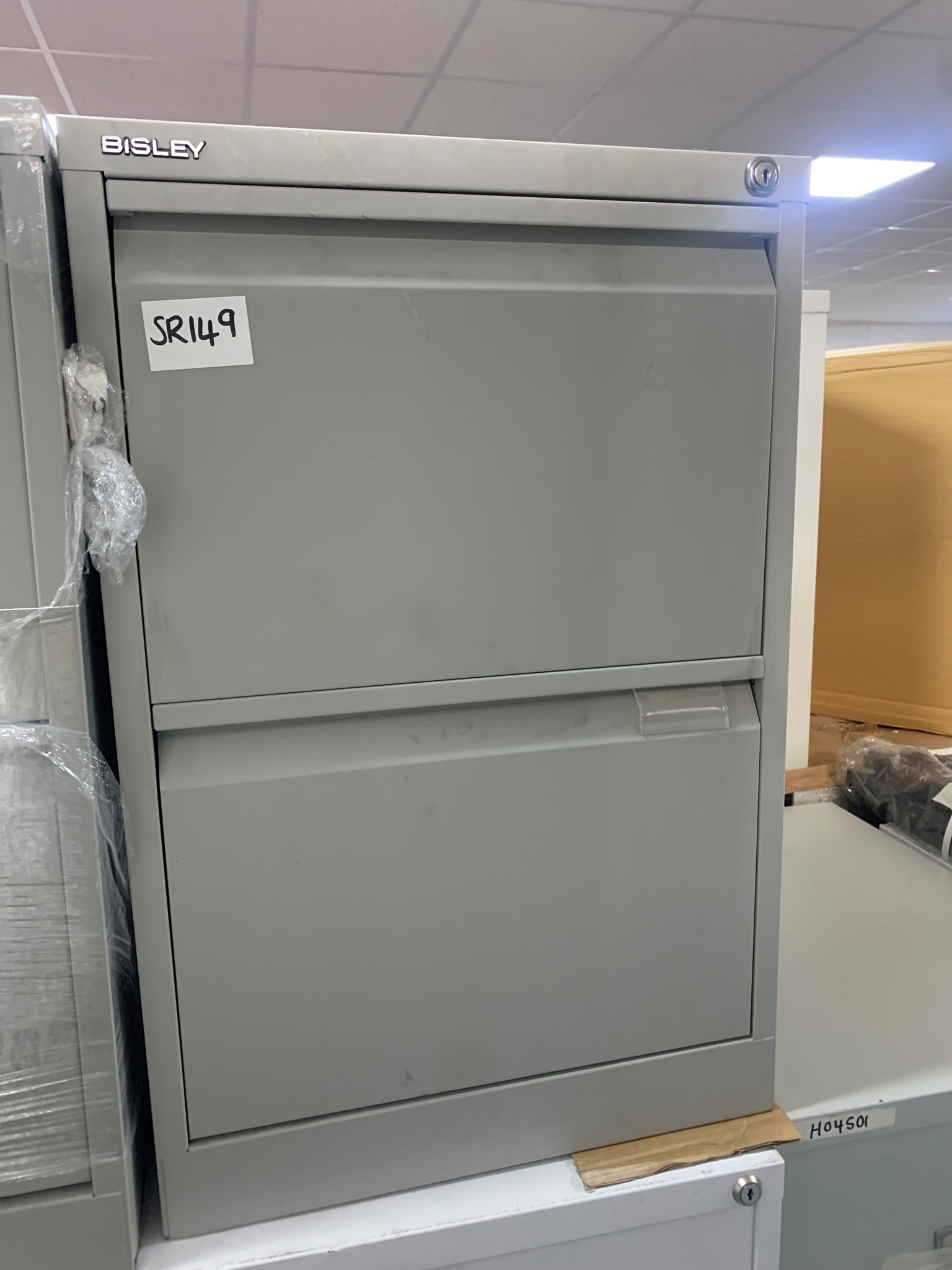 Grey 2 Drawer Filing Cabinet